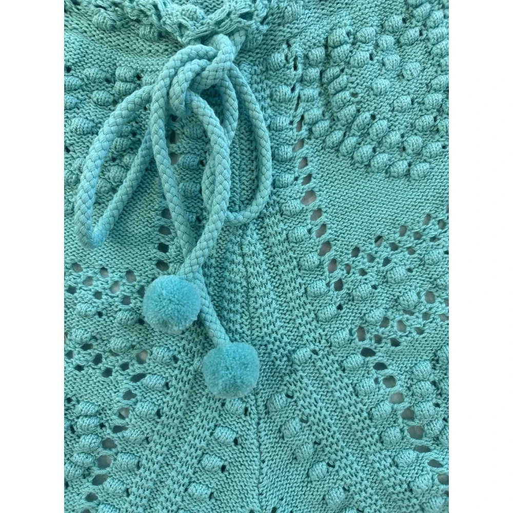 NWT Farm Rio Antropologie Crochet Tie Shorts beach vacation XS mint